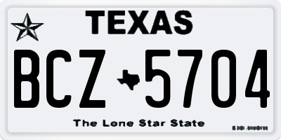 TX license plate BCZ5704