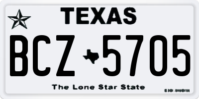 TX license plate BCZ5705