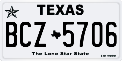 TX license plate BCZ5706