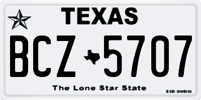 TX license plate BCZ5707