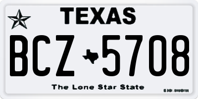 TX license plate BCZ5708