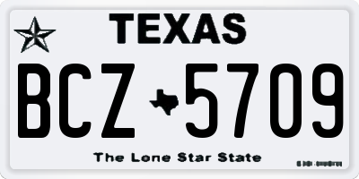 TX license plate BCZ5709