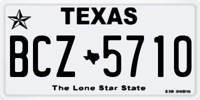 TX license plate BCZ5710