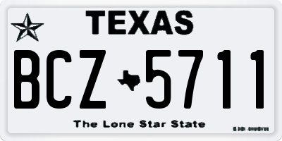 TX license plate BCZ5711