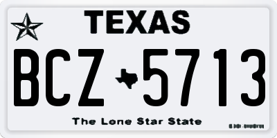 TX license plate BCZ5713