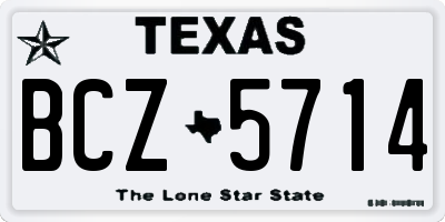 TX license plate BCZ5714