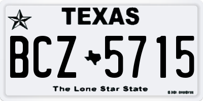 TX license plate BCZ5715
