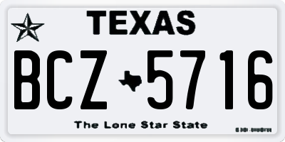 TX license plate BCZ5716