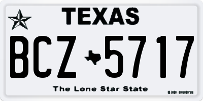 TX license plate BCZ5717