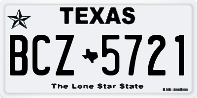 TX license plate BCZ5721