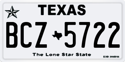 TX license plate BCZ5722