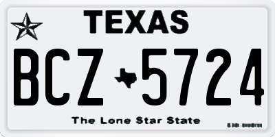 TX license plate BCZ5724