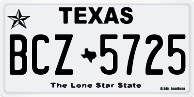 TX license plate BCZ5725