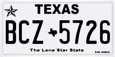 TX license plate BCZ5726