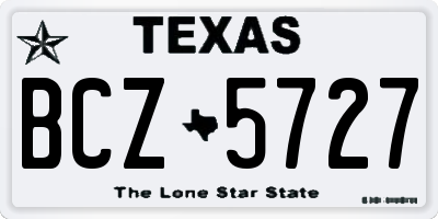 TX license plate BCZ5727