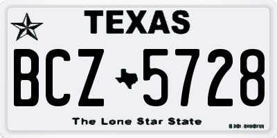 TX license plate BCZ5728