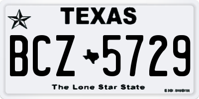 TX license plate BCZ5729