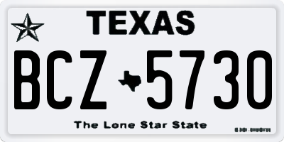 TX license plate BCZ5730