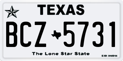 TX license plate BCZ5731