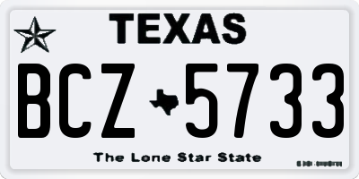 TX license plate BCZ5733