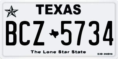 TX license plate BCZ5734