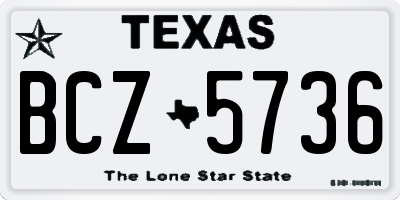 TX license plate BCZ5736