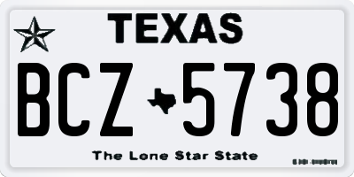 TX license plate BCZ5738