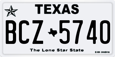 TX license plate BCZ5740