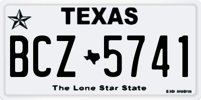 TX license plate BCZ5741