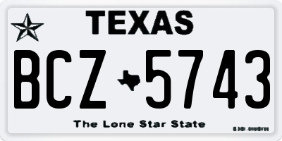 TX license plate BCZ5743