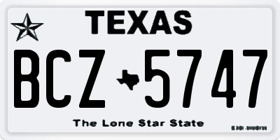TX license plate BCZ5747