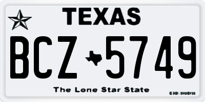 TX license plate BCZ5749