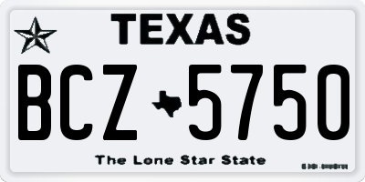 TX license plate BCZ5750