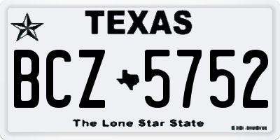 TX license plate BCZ5752