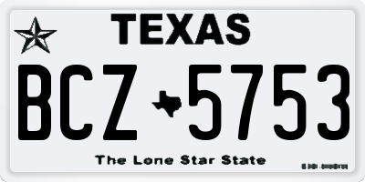 TX license plate BCZ5753