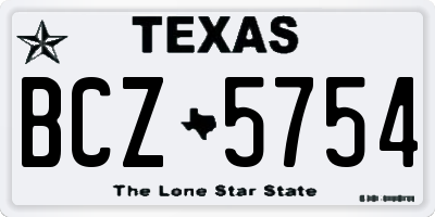TX license plate BCZ5754