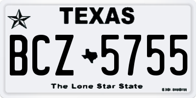TX license plate BCZ5755