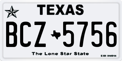 TX license plate BCZ5756