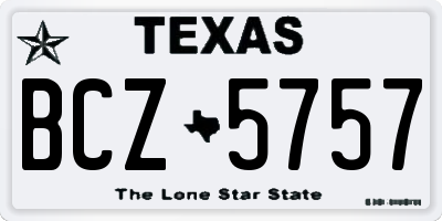 TX license plate BCZ5757