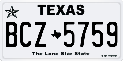 TX license plate BCZ5759
