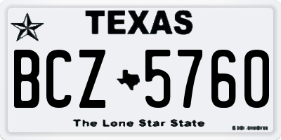 TX license plate BCZ5760