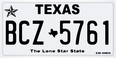 TX license plate BCZ5761