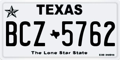 TX license plate BCZ5762