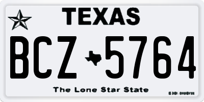TX license plate BCZ5764