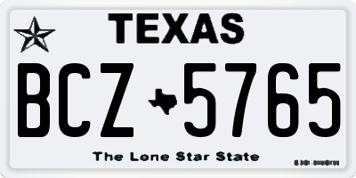 TX license plate BCZ5765