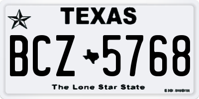 TX license plate BCZ5768