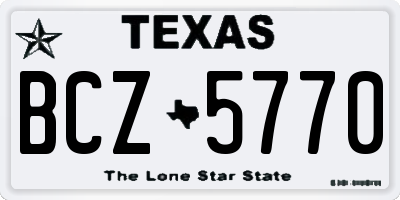 TX license plate BCZ5770