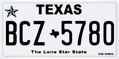 TX license plate BCZ5780