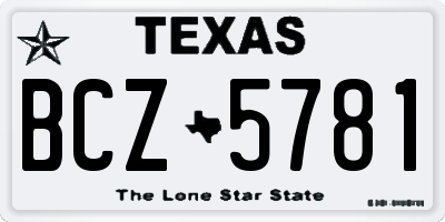 TX license plate BCZ5781