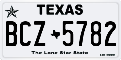 TX license plate BCZ5782